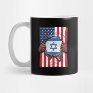 Israel Flag American Flag Ripped - Gift for Isreali From Israel Mug